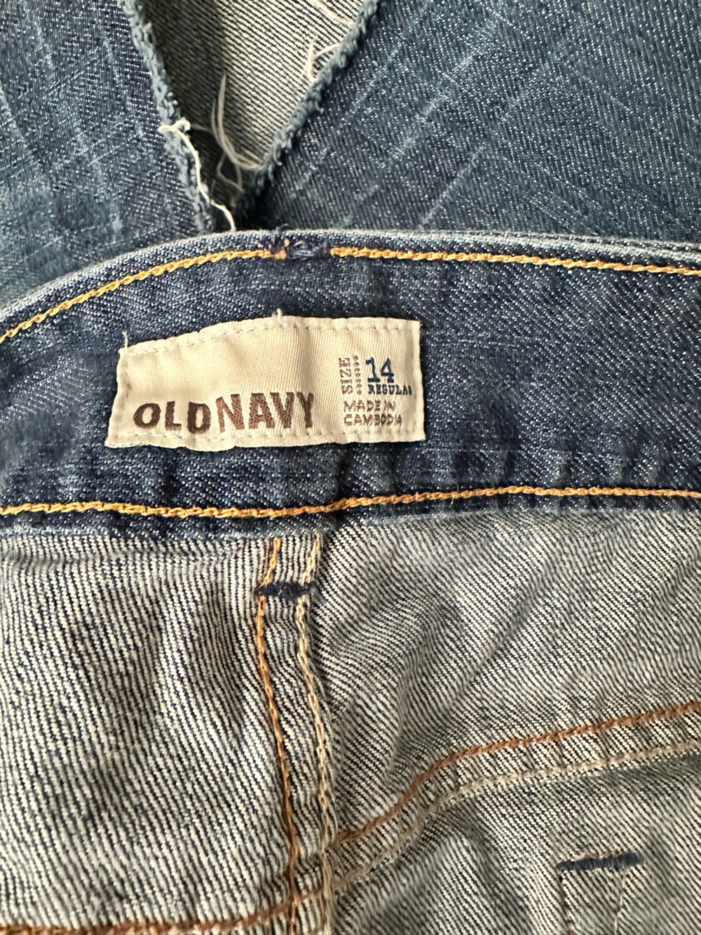 Old Navy Blue Denim Mini Skirt with Frayed Hem - Picture 3 of 5